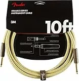Fender Deluxe Series Câble Instrument Guitare, 3m, Droit,Droit, Tweed, Idéal pour les musiciens de tous niveaux, Flexibilité et Durabilité, Parfait pour les Environnements de Scène et de Studio