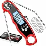 CIRYCASE Thermometre Cuisine à Double Sonde, Thermomètre Barbecue Patisserie Lecture Instantanée Ultra-Rapide, Alarme de Température, LCD Rétroéclairé & Calibration pour Grill Four Fumoir Barbecue