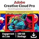 Adobe Creative Cloud Pro | Étudiants/Enseignants | Logiciel Créatif avec IA | 1 an | PC/Mac | Téléchargement