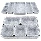 CTYUEYUN 8 Pièces Organiseurs de Tiroirs en Feutre,Empilable Rangement Maquillage Organisateur,Rangement Tiroir Bureau Organisateur Tiroir Salle de Bain pour Cosmétique pour Bureau Maison Salon