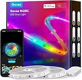Govee Ruban LED RGBIC, Ruban LED 20m, WiFi Bande Compatible avec Alexa et Google Assistant, Contrôle App, DIY, Sync Musique, pour Chambre, TV, 2 rouleaux de bande lumineuse de 10m