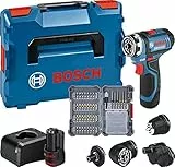 Bosch Professional 12V System perceuse-visseuse sans-fil GSR 12V-15 FC (avec 2 batteries GBA 12V 2,0 Ah, chargeur, 4 adaptateurs, set de 40 accessoires, L-BOXX 136) - Set Amazon Exclusive