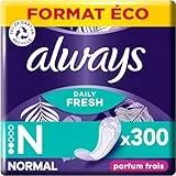 Always Daily Fresh Protège-Slips Normal 10x30 Unités, Avec un parfum frais, Pour ne sentir rien d’autre que fraîcheur et protection