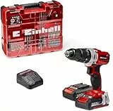 Einhell Perceuse Visseuse à percussion sans fil TE-CD 18/2 Li-i +64 (1 x 2,0 Ah) PXC Einhell (Li-ion, 18 V, Couple 44 Nm) Livré avec 2 Batteries 2,0Ah, Chargeur et 64 Accessoires