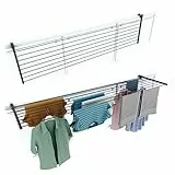 Foxydry Duo Étendoir de balcon pliable d'extérieur, robuste, en acier inoxydable et aluminium, pour balustrade de balcon, terrasse, anthracite, longueur 202 cm