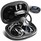 Écouteurs ouverts avec écran tactile, conduction osseuse sans fil, Bluetooth 5.4, autonomie de 120 h avec boîtier de charge, sur casque avec crochet d'oreille en silicone, pour le fitness en plein air