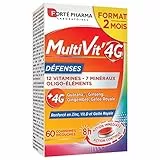Forté Pharma - Multivit' 4G Défenses - Complément Alimentaire Forme et Tonus - Vitamines, Minéraux - Renforcé en Zinc, Sélénium, Vitamine D, Magnésium - Fatigue - 60 comprimés Bi-couches