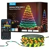 Govee RGBWIC Guirlande Lumineuse de Noël 20M, Décorations d'Halloween Noël pour L'intérieur, Lumières 200 LEDs avec Technologie Smart Mapping et AIGC, 130+ Dynamic Scene Modes, Câble vert