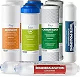 iSpring F9K Lot de Cartouches de Rechange pour Filtre à Eau à Osmose Inverse d'un an pour Systèmes de Filtration Minérale Alcaline RO à 6 Étages, sans Membrane, Blanc