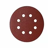 Mirka Lot de 5 disques abrasifs rouges Ø 125 mm - Fixation par grip - 8 trous - Grain P80 - Pour le ponçage du bois, du métal et du plastique