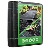 VOUNOT® Toile de Paillage Contre Les Mauvais Herbes 10 M x 2 M en Fibres de Polypropylène Tissées Anti-UV 100 g/m2 Résistant Aux Déchirures avec Haute Stabilisation Bâche de Paillage Noir