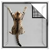 BKSAI Moustiquaire Fenêtre Chat pour Protection Fenetre Chat sans Percer, 130 * 150cm Moustiquaire Chat Solide et Recoupable pour Fenêtre Anti-Moustique Anti Insecte Protege Chats