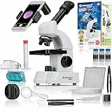 Bresser Microscope Junior avec grossissement 40x 640x, oculaire Zoom et kit de démarrage Complet pour Une entrée Parfaite dans la microscopie
