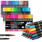 Mitoymia Lot de 72 feutres de coloriage à double pointe pour artistes peintures, stylos pinceaux pour débutants et adultes, livres de coloriage, dessin, calligraphie, croquis