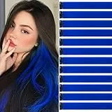 Bleu saphir Couleur Extension Cheveux 12 Pièces 55cm Rajout Cheveux à Clip Naturel Extensions à Clipser Chaleur Fête Accessoire Cheveux Fille Extensions Capillaires Mèches De Cheveux
