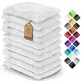 NatureMark 10x Gants de Toilette en Frotte 100% Coton – Doux et Résistants, Idéal pour Le Soin Quotidien et Les Invités – Weiß, 15x21 cm
