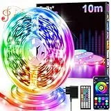 Ruban LED, 10M Flexible RGB Bande LED Decoration Chambre, Bluetooth App Contrôle Synchroniser avec Rythme de Musique, Led Chambre pour Gaming Room, Plafond, Mariage, Fête, Cuisine, TV, Bureau