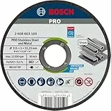 Bosch 1x PRO Stainess Steel and Metal Longlife Thin Cutting Disc for Small Angle Grinder and Bore 22.23 mm (for Steel, Stainless steel, Ø 115 mm, Professional Accessory Small Angle Grinder)