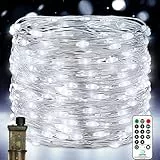 Vacoulery Guirlande Lumineuse Led, 23M 200LEDs Guirlande Lumineuse Chambre sur Secteur, 8 Modes Etanche pour Décoration Intérieure Extérieure, Noël, Jardin, Anniversaire, Mariage (Blanc Froid)