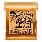 Ernie Ball Hybrid Slinky Jeu de 3 cordes filées en nickel, pour guitare électrique, calibre 9-46