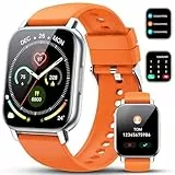 Montre Connectée Homme Femme, 1,95' HD Smartwatch avec Appel Bluetooth, 110+ Sportifs Montre Sport avec Moniteur Sommeil/Cardiofrequencemetre/Podomètre, Couleur Orange