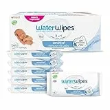WaterWipes Sensitive+ Newborn & Baby Wipes, 360 unités (6 paquets), 3-en-1 nettoie, soigne, protège, 99,9% d'eau, non parfumées
