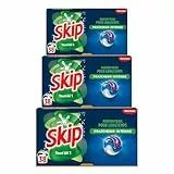 Skip Lessive liquide en capsules Fresh Clean 3 en 1, 114 lavages, résultat impeccable et fraîcheur longue durée, sans emballage plastique (lot de 3x38)