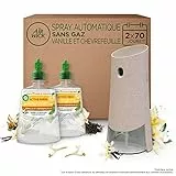 Air Wick Désodorisant Maison Spray Automatique Sans Gaz Active Fresh - 1 Diffuseur + 2 Recharges Parfum Vanille et Chèvrefeuille