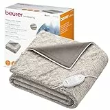 Beurer HD 75 Cosy Nordic Couverture chauffante, couverture électrique confortable en apparence de fourrure, 6 réglages de température, lavable en machine, avec arrêt automatique, Taupe