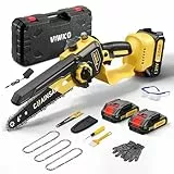 Mini Tronçonneuse à Batterie 6 Pouces, 1000W Brushless Tronconneuse Electrique Sans Fil pour Jardin, 4000mAh Tronçonneuse Elagueuse sur Batterie, D'huile Automatique, Compatible avec Makita 18V