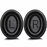 Coussinets d'oreille Bose, Rechange Professionnels pour Casque Bose QuietComfort QC35/QC35 II, Mousse viscoélastique Acoustique et Cuir protéique (Noir, 1 Paire)