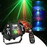 Nauotk Lampe de Scène avec Télécommande, 60 Modes RGB, Lumière Disco Contrôlée par Musique et Stroboscope, Boule Disco à Commande Vocale avec 2m Câble USB pour Halloween, Fête, Noël