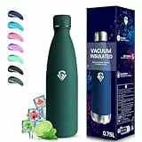Grsta Gourde Isotherme, Gourde 750ml, 24h Froid & 12h Chaud, Gourdes Inox anti Fuite, Gourdes sans Bpa, Gourd Metal, Facile à Transporter, Bouteille Isotherme pour Bureau, Camping, Voyage, Sport
