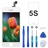 Brinonac Écran pour iPhone 5s/SE 2016 4,0' LCD de Remplacement Complet Préassemblés Capteur de Proximité, Caméra Frontale, Écouteur et Bouton Home avec Kit de Réparation (Blanc)