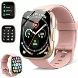 Montre Connectée Homme Femme, 1,95'HD Smartwatch avec Appel Bluetooth, Etanche IP68 Montre Sport, 110+ Sportifs Modes Montre avec Moniteur Sommeil/Cardiofrequencemetre/Podomètre pour Android iOS Rose