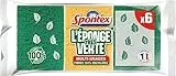 Spontex - Gratte-Eponge très Verte 6 Éponges Grattantes Vertes Résistante et Eco-responsabile - Composées de Fibres 100% recyclées Standard
