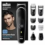 Braun Tondeuse Electrique Tout-En-Un Série 5 MGK5410, 9-En-1 Homme, Kit Styling Pour Tailler La Barbe, Couper Les Cheveux, Tondre Les Oreilles Et Le Nez, Étanche, Rechargeable, 100 Min D'autonomie