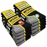 SOXCO chaussettes de travail homme 43-46 10 Paires, WORK socks lot de 10 paires, 43/46