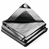 VOUNOT® Bâche de Protection en Polyéthylène 240g/m² Bâche Imperméable Ultra Lourde et Résistante Revêtue des Deux côtés avec Oeillets en Aluminium Couverture Étanche pour Jardin, Piscine 3x4m