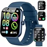 Montre intelligente pour homme et femme - Répondre/passer des appels - Montre de fitness de 5 cm avec compteur de fréquence cardiaque, podomètre, moniteur de sommeil SpO2, plus de 113 modes de sport