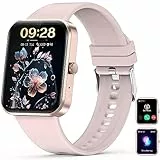 Nemheng Montre Connectée Femme avec Appel, 1.83 'Tracker d'Activité avec Podomètre Montre avec Assistant Vocal, Cadran Personnalisé, SpO2,Sport Smartwatch pour Android iOS Rose
