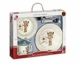 Sophie la Girafe - Coffret cadeau Repas Mélamine - Version oiseau - Lavable en lave-vaisselle - Set pour enfant - assiette + bol + tasse anti-fuite + 2 couverts