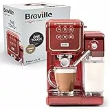 Breville Prima Latte III Machine À Café - Machine À Expresso, Cappuccino Et Latte - Pompe Italienne De 19 Bars - Mousseur De Lait Automatique - Compatible Dosettes ESE - Coloris Rouge
