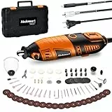 Akdomart Outils Rotatifs Multifonction, 200W Kit Outil Rotatif, outil multifonction avec 135 accessoires, 6 vitesses réglables, 8 000 à 35 000 tours/min, pour graver, percer, couper, meuler