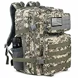 Zavothy 45L Sac à Dos Militaire Hommes Femmes, Sac à Dos de Randonnée, Travail en Plein Air Bundeswehr, MOLLE Sac à Dos Tactique de Survie, Étanche, pour Le Trekking Camping Voyages Chasse, Camouflage