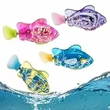 Aomantic Sarl Robot de Natation Jouet de Poisson, Lot de 4 Électrique Poisson Plastique Jouet, Natation Fish avec Lumière, pour Jouets de Bain pour bébé, s'amuser à l'heure du Bain