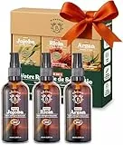 Bionoble Coffret Beauté Femme 3x100ml - Huile de Ricin, Huile d'Argan et Huile de Jojoba Bio - Soins pour le visage, le corps et les cheveux - Coffret Cadeau Femme