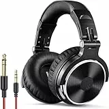 OneOdio Casque Audio Filaire DJ Piano Guitare avec Micro, Hi-Res Audio Extra Basse Son, Léger Confort Pliable Casques avec Share-Port, 2 câbles - Headphone pour PC Studio Monitor AMP Pro-10