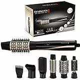 Remington Brosse pour sèche-cheveux [6 embouts de fixation, 25,38,50 mm, brosse à lisser, bouche de souffle] Sèche-cheveux et coiffage (brosse à air chaud et fer à friser pour toutes les longueurs de