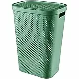 Curver | Coffre à Linge 60L Infinity, Vert, 43,7 x 35,1 x 60,2 cm, Plastique recyclé